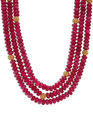 Capucine De Wulf Berry & Bead Triple Strand Necklace, 18 In Pink/gold