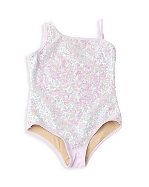 Shade Critters Girls' Daisy Sequin One Piece Swimsuit - Little Kid In Light Pink