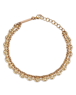 Zoë Chicco 14k Yellow Heavy Metal Gold Mariner & Box Link Double Chain Bracelet
