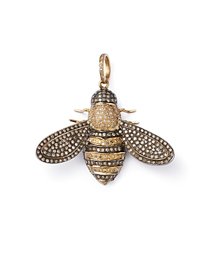 Nina Gilin 14K Yellow Gold & Rhodium-Plated Silver Diamond Pave Bumble Bee Pendant Necklace, 16-18L