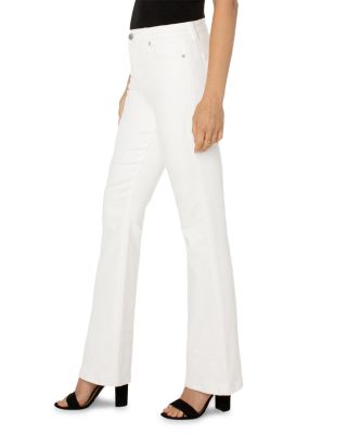 Lucy Mid Rise Bootcut Jeans in Bone White