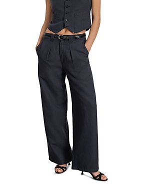 Shop Alex Mill Madeline Pleated Twill Trousers In Washed Black