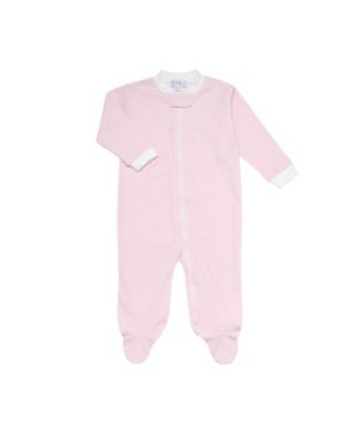 Girls' Blue Heart Print Zipper Footie - Baby