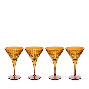 L'objet Prism Martini Glasses, Set Of 4 In Orange