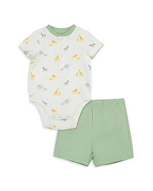 Shop Little Me Boys' Cotton Safari Shorts Set - Baby In Green