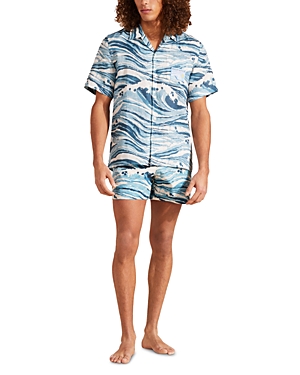 Vilebrequin Tropical Classic Fit Short Sleeve Shirt In Blue
