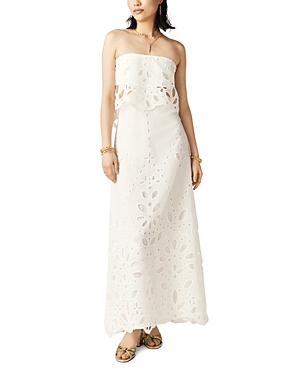 Ba&sh Ba & Sh Dressing Gown Venus Eyelet Cut Out Maxi Dress In White