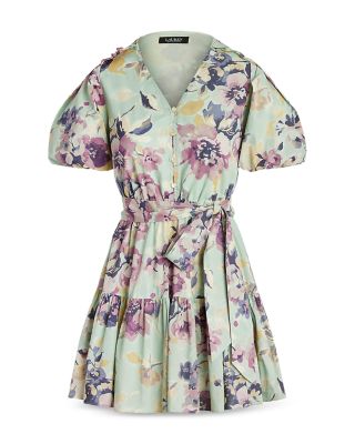 Ralph Lauren Floral Print Cotton Voile Puff Sleeved Dress | Bloomingdale's  Women