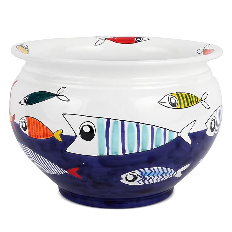 Vietri Pesce Pazzo Medium Cachepot In Open Misce
