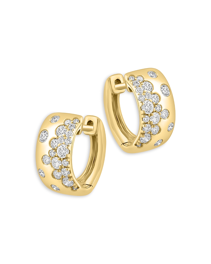 Bloomingdale's Fine Collection Scattered Diamond Huggie Hoop Earrings in 14K Yellow Gold, 0.5 tcw
