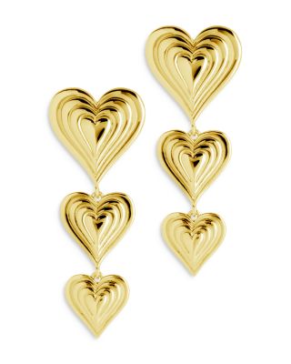 Beating Heart Drop Earrings in 14K Gold Plated 