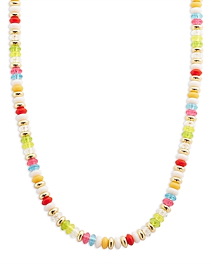 Aqua Multicolor Bead Collar Necklace In 14k Gold Plated, 16-18 - 100% Exclusive