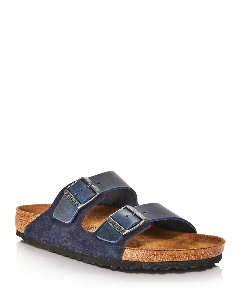 Birkenstock Arizona Soft Slide Sandal In Dark Blue
