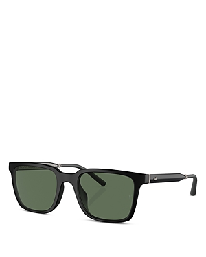 Shop Oliver Peoples X Roger Federer Mr. Federer Rectangular Sunglasses, 52mm In Black/green Polarized Solid