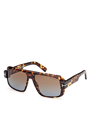 Tom Ford Turner Navigator Sunglasses, 58mm In Havana/brown Gradient