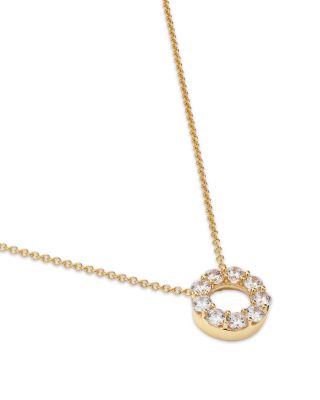 Diamond Circle Pendant Necklace in 14K Yellow Gold, 0.65 tcw