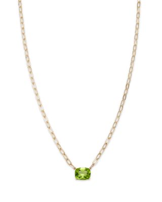 Bloomingdale's Fine Collection - Peridot Solitaire Pendant Necklace in 14K Yellow Gold, 18"