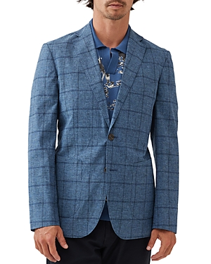 Rodd & Gunn Lake Roxburgh Windowpane Plaid Sport Coat In Prussian