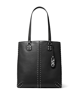 Shop Michael Kors Michael By  Astor Studded Large Tote In Black