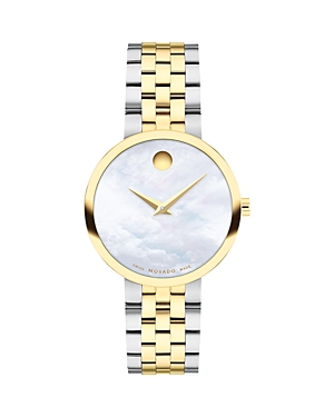 Shop Movado Museum Classic Watch, 30mm In White/two-tone