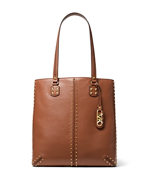 Shop Michael Kors Michael By  Astor Studded Large Tote In Luggage