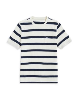 Vineyard Vines - Boys' Clean Slub Breton Stripe Pocket Tee - Little Kid, Big Kid