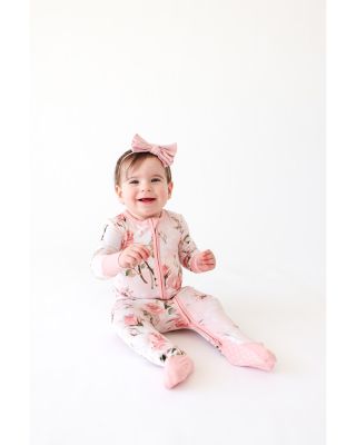 Girls' Vintage Pink Rose Convertible Footie - Baby