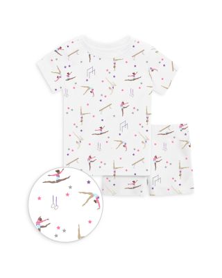 1212 - Girls' Gymnastics Short Sleeve Pajama Set - Little Kid