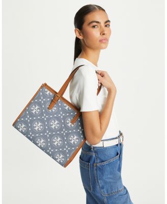 ★Tory Burch★デニム★T Monogram tote Small★バッグ Tory Burch Small T Monogram Denim Tote | Bloomingdale's