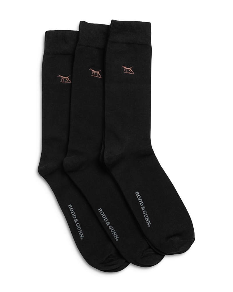 Rodd & Gunn Dry Plains 3-pack Cotton Blend Crew Socks In Onyx