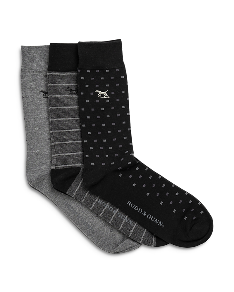Rodd & Gunn Seafcliff Multi Sock 3 Pack In Nero Multi
