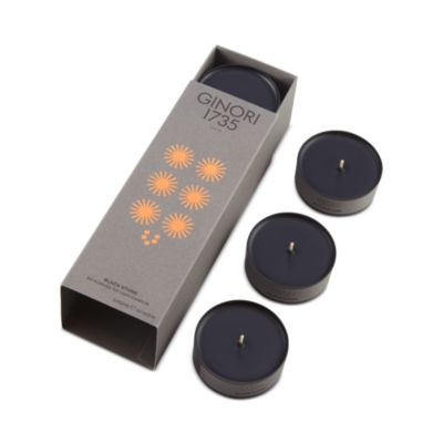 LCDC Black Stone Scented Tealight Candles, Set of 6