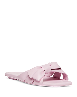 Shop Stuart Weitzman Women's Sofia Slip On Bow Slide Sandals In Blossom