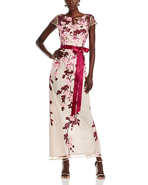 Cascading Floral Column Gown