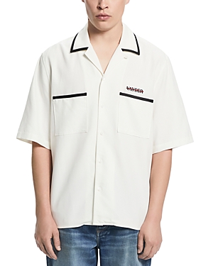 Shop Vayder Luca Silk & Cotton Camp Shirt In White