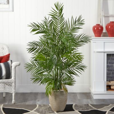 5ft. Areca Palm Artificial Tree in Sand Colored Planter