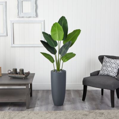  5.5ft. Travelers Palm Artificial Tree in Gray Planter