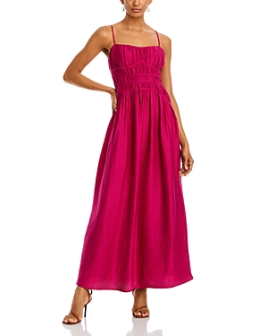 Aqua Crinkle Smocked Maxi Dress - 100% Exclusive In Berry