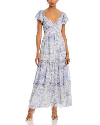 chinese dress ladies Titania Butterfly Sleeve Chiffon Maxi Dress in Sea Nymph, 4