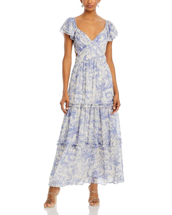 Maxi Butterfly Sleeve Dress, White Magnolia