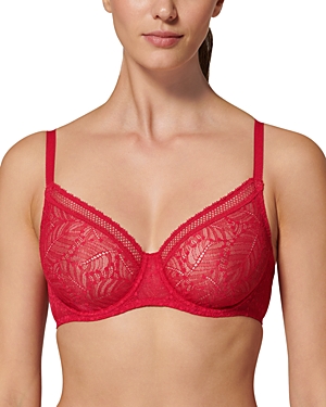 Shop Simone Perele Comete Full Coverage Lace Bra In Ruby