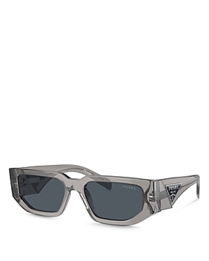 Prada Symbole Rectangular Sunglasses, 54mm In Gray/gray Solid