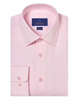 Shop David Donahue Royal Oxford Slim Fit Dress Shirt In Pink/white
