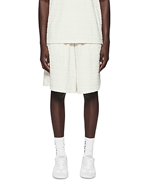 Shop Purple Brand Slim Fit Terry Pull On 7.75 Shorts In Off White