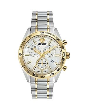 Versace V-code Chronograph, 41mm In Silver