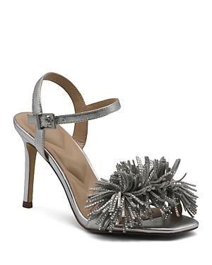 Shop Charles David Women's Eternity Ankle Strap Embellished High Heel Sandals In Silver