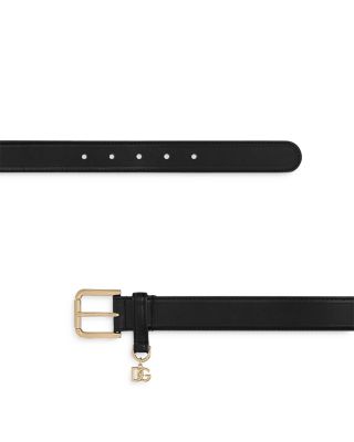 Women's Logo Charm Leather Belt