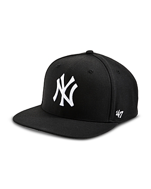 Shop 47 Brand Ny Yankees Structured Flat Brim Baseball Cap In Black