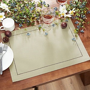 Elrene Home Fashions Alison Hemstitch Placemat, Set Of 4 In Ecru
