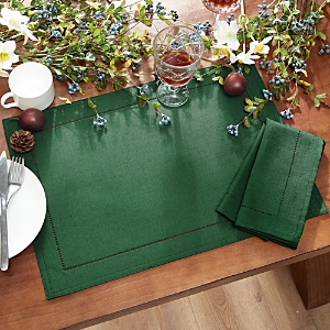 Elrene Home Fashions Alison Hemstitch Placemat, Set Of 4 In Green